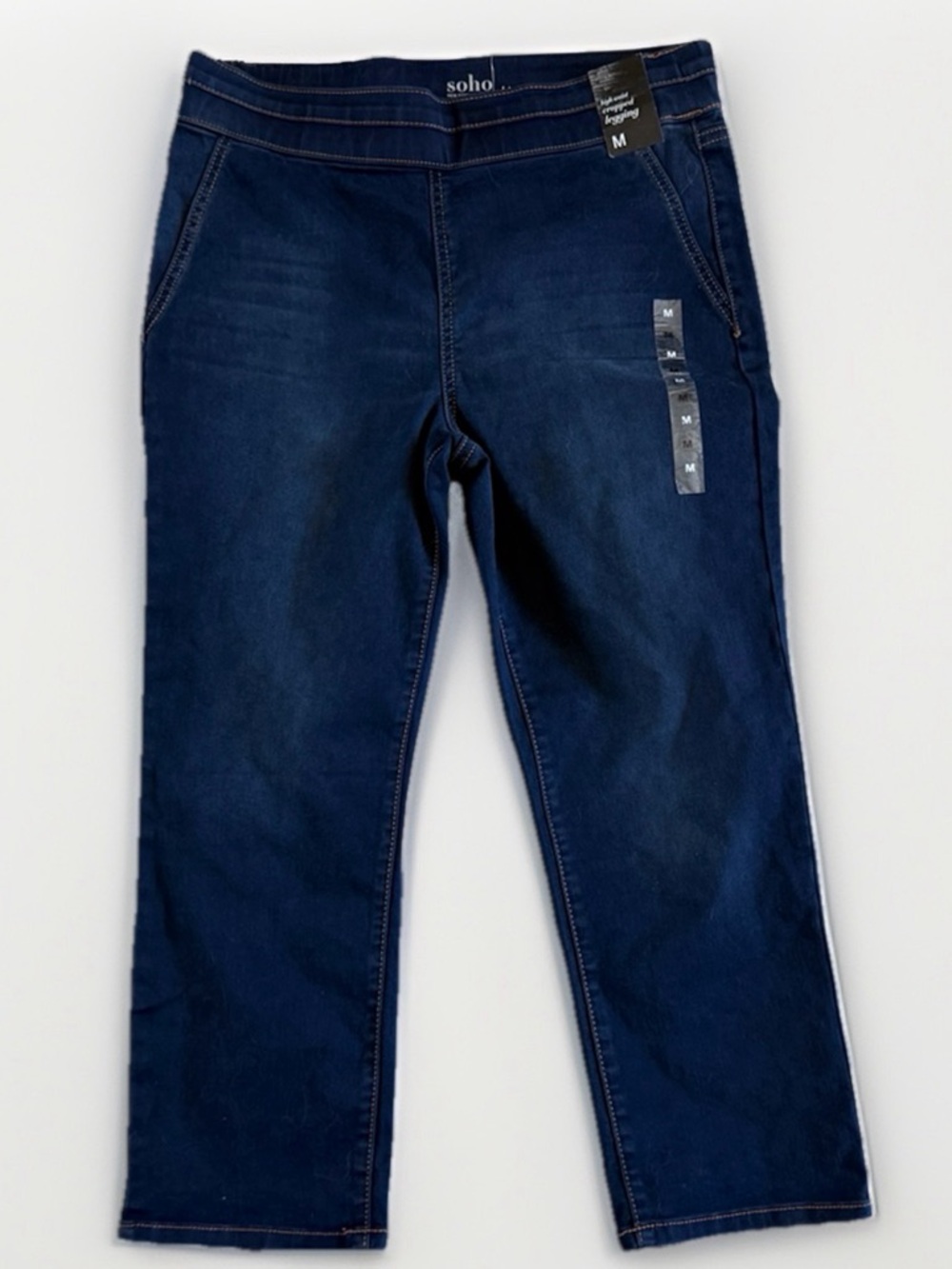 Soho NY&C High Waist Cropped Jeggings Medium Dark Wash NWT